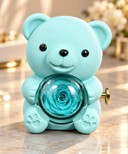 Rose Bear W/ Engraved Necklace